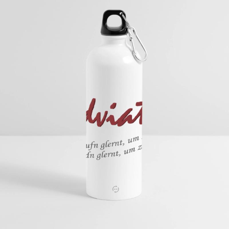Woidviatla Script Logo Panoramic Drinks Bottle with Carabiner 750 ml