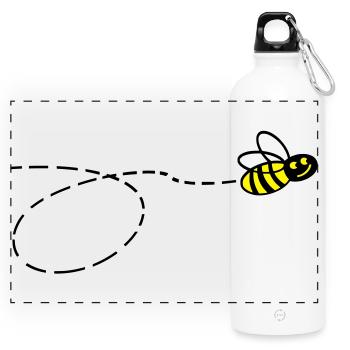 Flotte Biene 2 - Panorama Trinkflasche mit Karabiner 750 ml - Weiß - Vorne