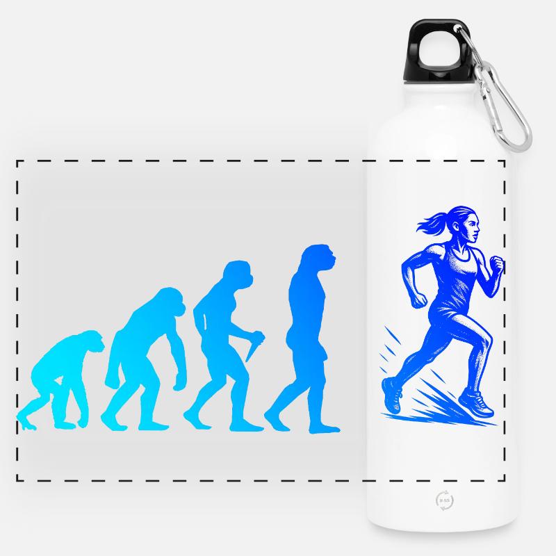 Direct Running Statement - Panoramic Drinks Bottle with Carabiner 750 ml - white