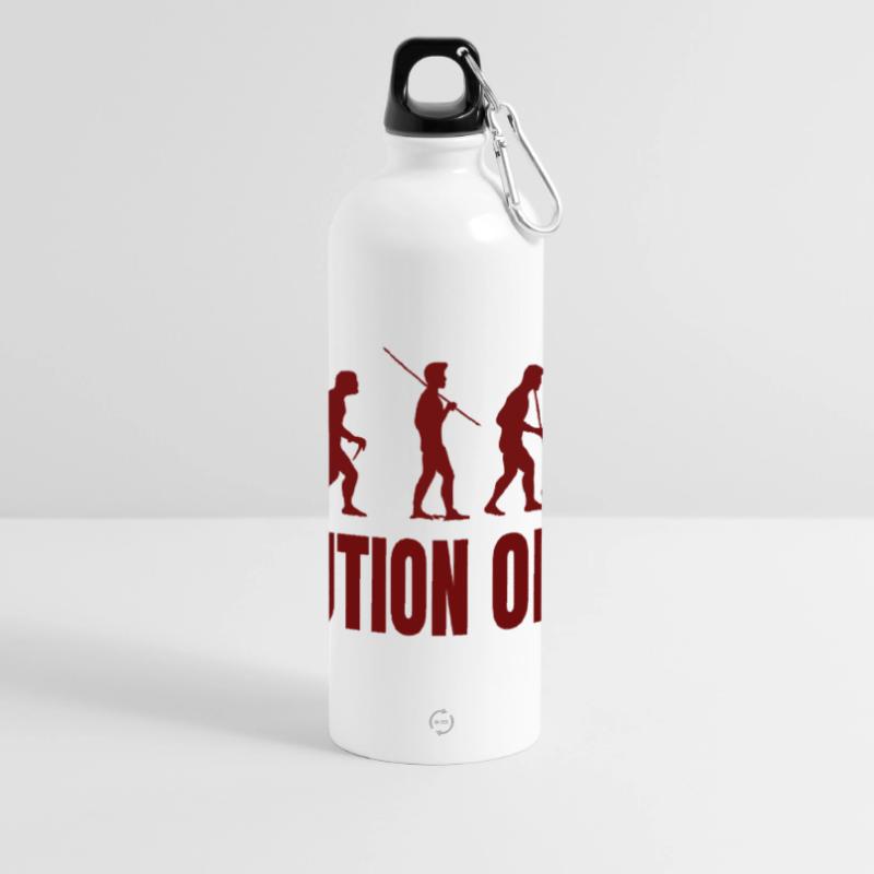 Computer PC Evolution Informatiker Programmierer Panorama Trinkflasche mit Karabiner 750 ml