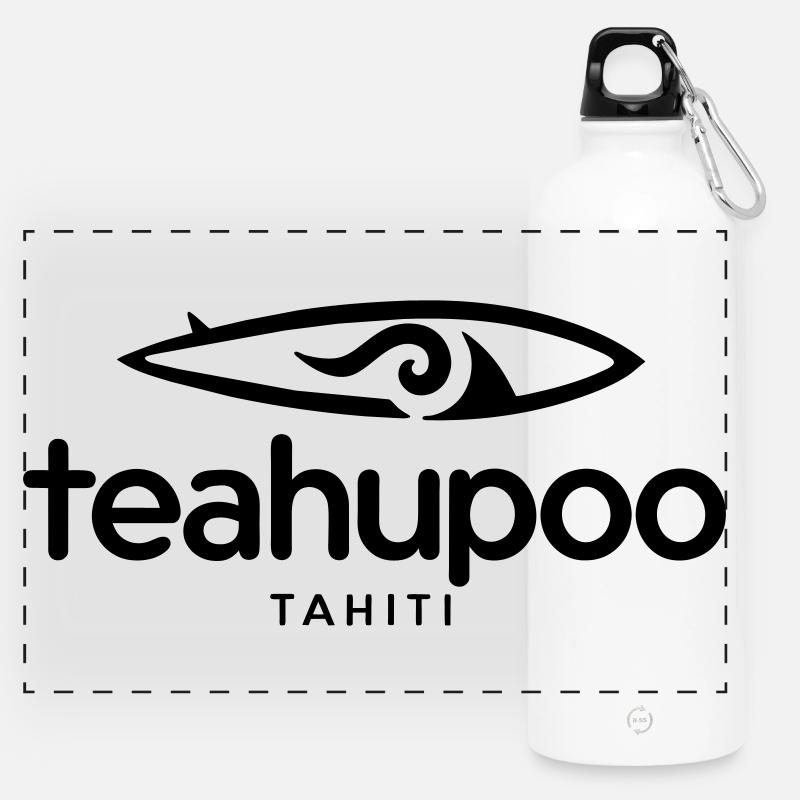 Teahupoo Tahiti Surf - Panoramic Drinks Bottle with Carabiner 750 ml - white
