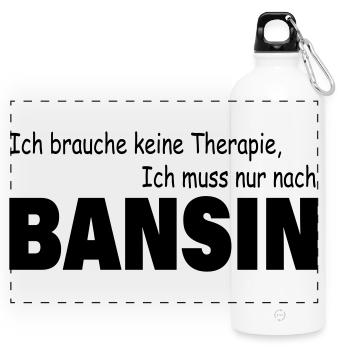 Therapie BANSIN - Panorama Trinkflasche mit Karabiner 750 ml - Weiß - Vorne