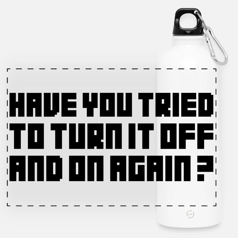 Turn it off and on again - Panorama Trinkflasche mit Karabiner 750 ml - Weiß