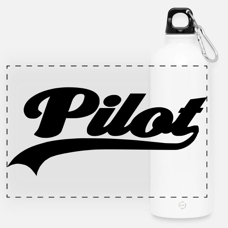 pilot - Panoramic Drinks Bottle with Carabiner 750 ml - white