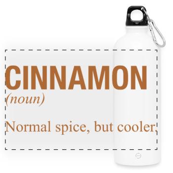CINNAMON Zimt - Panoramic Drinks Bottle with Carabiner 750 ml - white - Front