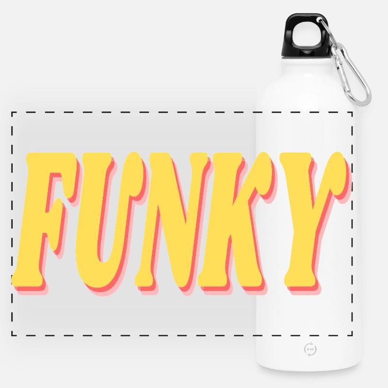 Funky - Panoramic Drinks Bottle with Carabiner 750 ml - white