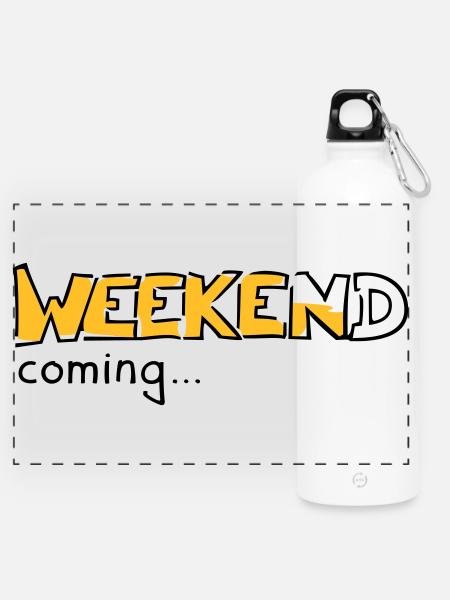 Weekend - Panorama Trinkflasche mit Karabiner 750 ml - Weiß