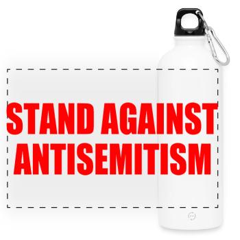stand against antisemitism - Panorama Trinkflasche mit Karabiner 750 ml - Weiß - Vorne