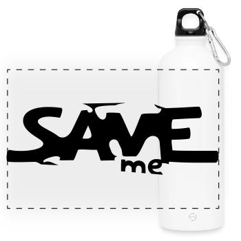Save me - Panoramic Drinks Bottle with Carabiner 750 ml - white - Front