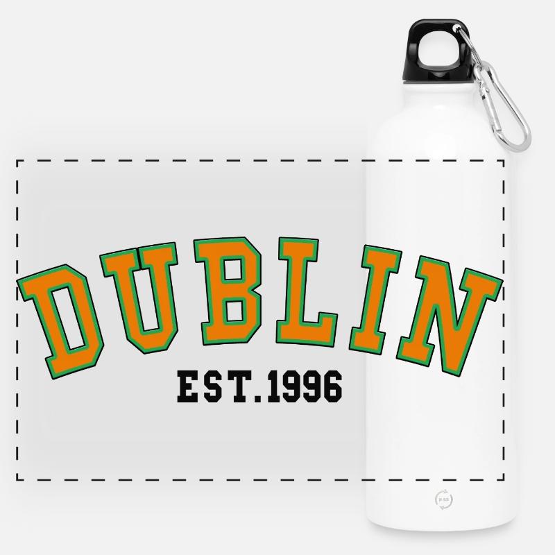 Dublin Est. 1996 - Panoramic Drinks Bottle with Carabiner 750 ml - white