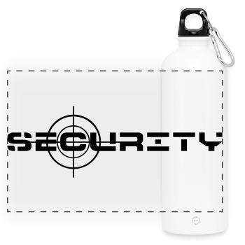 Security, security, property protection - Panoramic Drinks Bottle with Carabiner 750 ml - white - Front