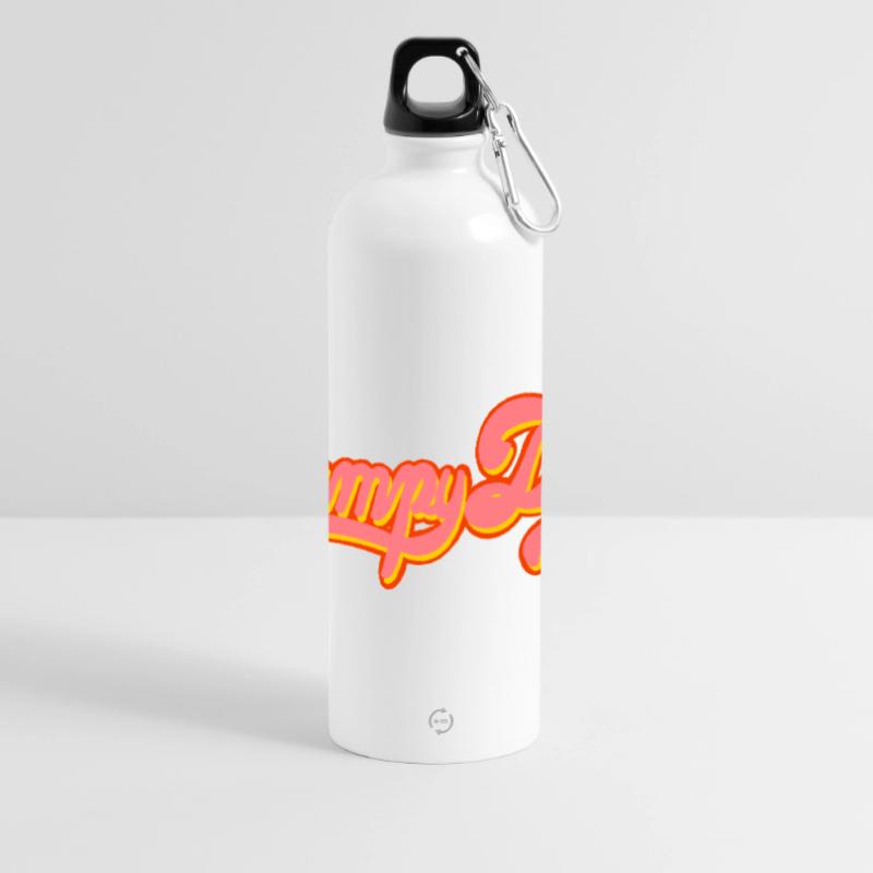Grumpy Daddy Retro Script - Color "Exploitation" Panoramic Drinks Bottle with Carabiner 750 ml