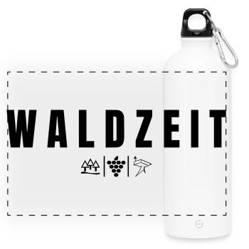 Waldzeit - Panorama Trinkflasche mit Karabiner 750 ml - Weiß - Vorne