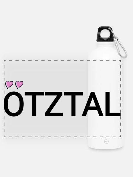 ötztal süßer text - Panorama Trinkflasche mit Karabiner 750 ml - Weiß