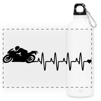 motorcycle - Panoramic Drinks Bottle with Carabiner 750 ml - white - Front