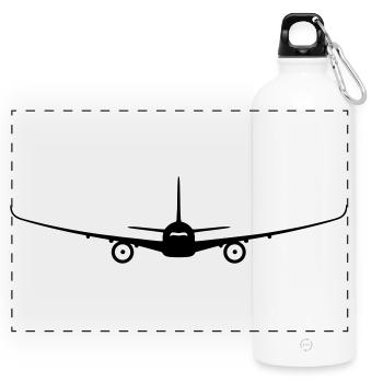 Avion - Gourde panoramique avec mousqueton 750 ml - blanc - Devant