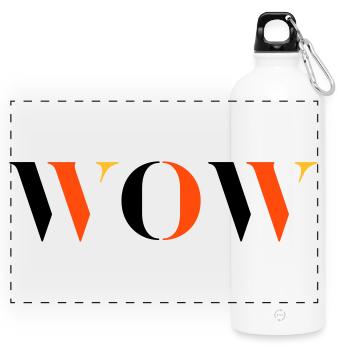 WOW tri-colour - Panoramic Drinks Bottle with Carabiner 750 ml - white - Front
