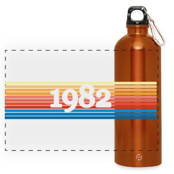 1982 - Panorama Trinkflasche mit Karabiner 750 ml - Orange - Vorne