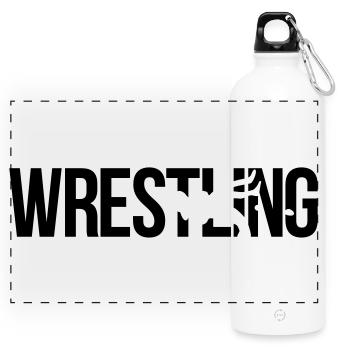 Wrestling - Panorama Trinkflasche mit Karabiner 750 ml - Weiß - Vorne