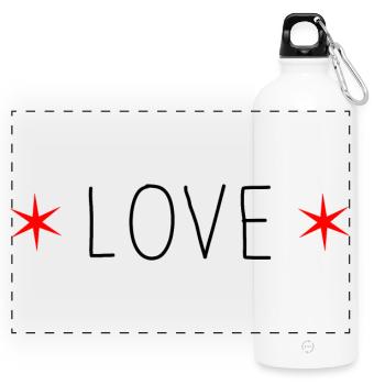 CHRISTMAS. MERRY CHRISTMAS. MERRY CHRISTMAS. NEW YEAR’S DAY - Panoramic Drinks Bottle with Carabiner 750 ml - white - Front