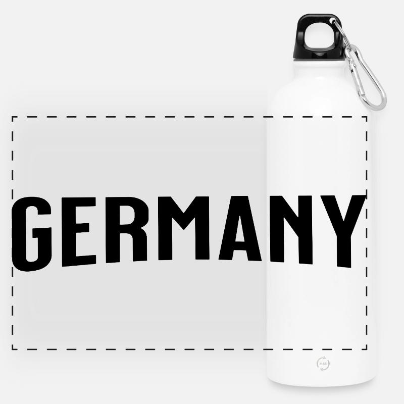 Deutschland - Germany - Panoramic Drinks Bottle with Carabiner 750 ml - white