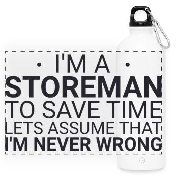 Storeman Never Wrong - Panorama Trinkflasche mit Karabiner 750 ml - Weiß - Vorne