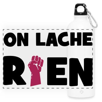 On lâche rien ! - Gourde panoramique avec mousqueton 750 ml - blanc - Devant