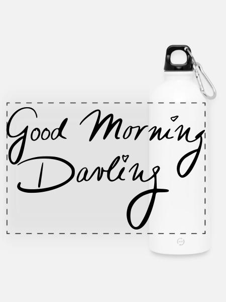 Good Morning Darling - Panorama Trinkflasche mit Karabiner 750 ml - Weiß