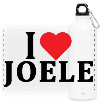 nom du t-shirt J’aime Joele idée cadeau t-shirt - Gourde panoramique avec mousqueton 750 ml - blanc - Devant