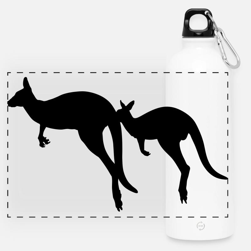 Kangaroo - Panoramic Drinks Bottle with Carabiner 750 ml - white