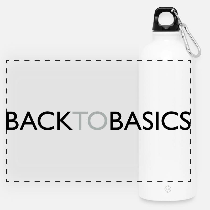 14 Back to basics - Panoramic Drinks Bottle with Carabiner 750 ml - white