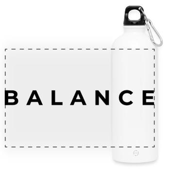 BALANCE. | Minimalist Aesthetic Streetwear - Panoramic Drinks Bottle with Carabiner 750 ml - white - Front