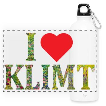 t-shirt I love Klimt t-shirt gift idea - Panoramic Drinks Bottle with Carabiner 750 ml - white - Front