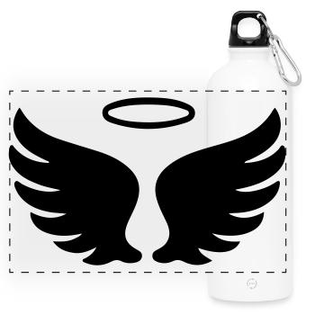 Symbole de l’Ange des Ailes - Gourde panoramique avec mousqueton 750 ml - blanc - Devant