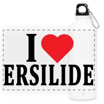 T-Shirt Ich liebe Ersilide T-Shirt Geschenkidee - Panorama Trinkflasche mit Karabiner 750 ml - Weiß - Vorne