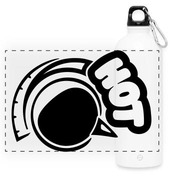 Chaud - Gourde panoramique avec mousqueton 750 ml - blanc - Devant