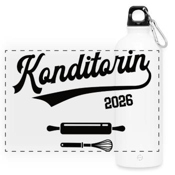 Confectioner 2026 Occupation Confectioner Confectionery Trainee - Panoramic Drinks Bottle with Carabiner 750 ml - white - Front