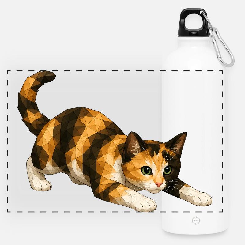 Emmi PolygonCat Art - Panoramic Drinks Bottle with Carabiner 750 ml - white