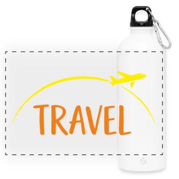 Travel - Panoramic Drinks Bottle with Carabiner 750 ml - white - Front
