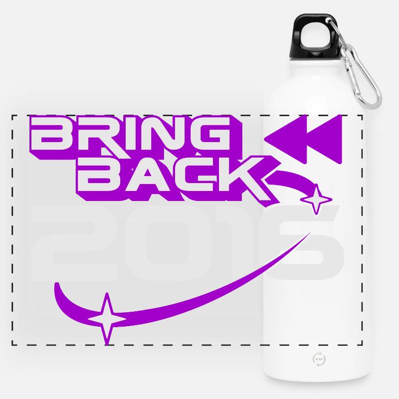 Bring Back 2016 Throwback Internet Nostalgia - Panoramic Drinks Bottle with Carabiner 750 ml - white