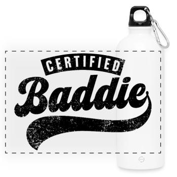 Certified Baddie - Panoramic Drinks Bottle with Carabiner 750 ml - white - Front