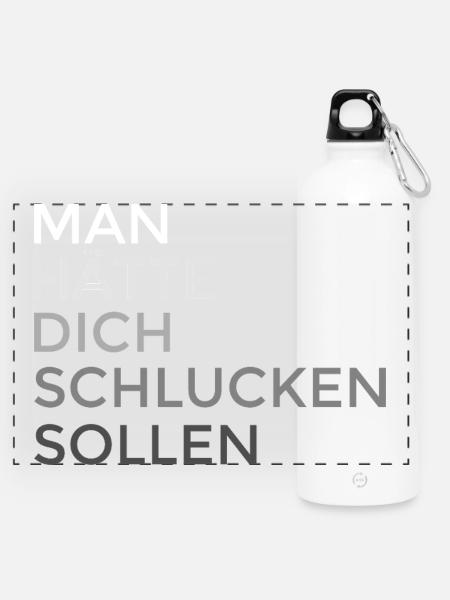 man hätte dich schlucken sollen - Panorama Trinkflasche mit Karabiner 750 ml - Weiß
