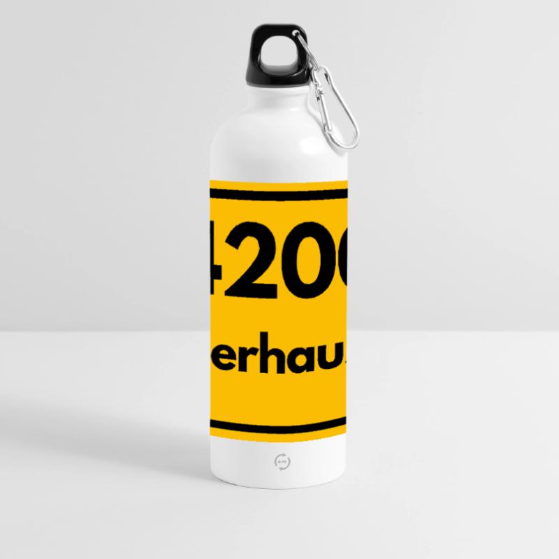 OLD POSTCODE POSTCODE RETRO 4200 OBERHAUSEN RUHR Panoramic Drinks Bottle with Carabiner 750 ml