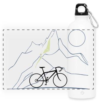 Vélo et montagnes - Gourde panoramique avec mousqueton 750 ml - blanc - Devant