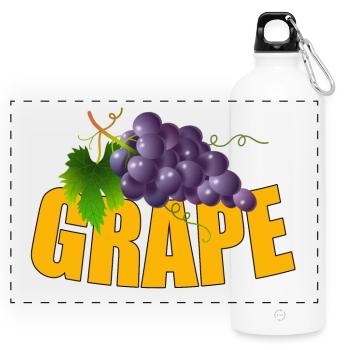 GRAPE - Panoramic Drinks Bottle with Carabiner 750 ml - white - Front