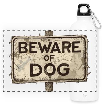 Bad dog - Panoramic Drinks Bottle with Carabiner 750 ml - white - Front