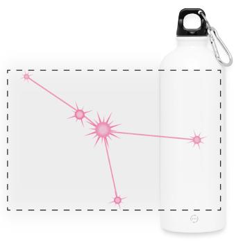 Krebsstern Sternbild Sternzeichen Pastellrosa - Panorama Trinkflasche mit Karabiner 750 ml - Weiß - Vorne