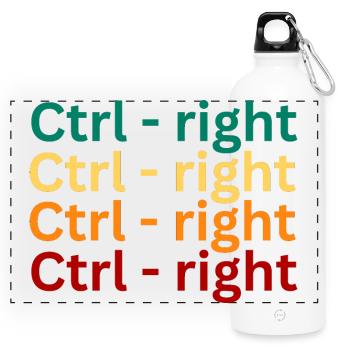 Keyboard Shortcut Pattern Design - Panoramic Drinks Bottle with Carabiner 750 ml - white - Front