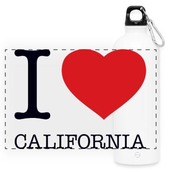 I LOVE CALIFORNIA - Panoramic Drinks Bottle with Carabiner 750 ml - white - Front