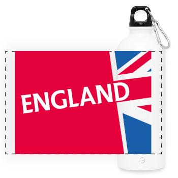 Drapeau de l’Angleterre avec une touche de modernité - Gourde panoramique avec mousqueton 750 ml - blanc - Devant